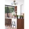 Elegant Metal Chandelier with Glass Cap, 40 cm Diameter, 30 cm Height | E27 Socket, Max 40W | White & Gold Finish | Perfect for Modern Interiors