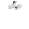 Elegant Metal Chandelier with Glass Cap, 40 cm Diameter, 30 cm Height | E27 Socket, Max 40W | White & Gold Finish | Perfect for Modern Interiors