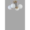 Elegant Metal Chandelier with Glass Cap, 40 cm Diameter, 30 cm Height | E27 Socket, Max 40W | White & Gold Finish | Perfect for Modern Interiors