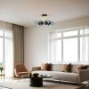 Elegant Black & Fume Chandelier, Metal Body, 40 cm Diameter, 30 cm Height, E27 Socket (Max 40W), IP20 | Stylish Lighting for Modern Spaces