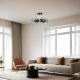 Elegant Black & Fume Chandelier, Metal Body, 40 cm Diameter, 30 cm Height, E27 Socket (Max 40W), IP20 | Stylish Lighting for Modern Spaces