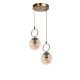 Glam Scandinavian Chandelier, 70 cm Height, 25 cm Diameter | 100% Metal, Copper Finish, E27 Socket, Max 40W | Elegant Lighting for Modern Spaces