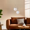 Glam Scandinavian Chandelier, 70 cm Height, 25 cm Diameter | 100% Metal, E27 Socket, Oven Dried Paint, Tumbled Coating | Elegant White Design for Modern Spaces