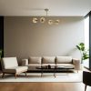 Elegant Amber & Gold Chandelier, Metal Body, 90 cm Length, 15 cm Cap Diameter, E27 Socket, 65 cm Height | Stylish Lighting for Modern Spaces, IP20 Rated