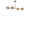 Elegant Amber & Gold Chandelier, Metal Body, 90 cm Length, 15 cm Cap Diameter, E27 Socket, 65 cm Height | Stylish Lighting for Modern Spaces, IP20 Rated
