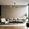 Elegant Metal Chandelier, Black & Fume, 90 cm Length, 15 cm Cap Diameter, E27 Socket, Max 40W, 220-240V, Stylish Lighting for Modern Spaces
