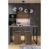 Elegant Metal Chandelier, Black & Fume, 90 cm Length, 15 cm Cap Diameter, E27 Socket, Max 40W, 220-240V, Stylish Lighting for Modern Spaces