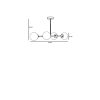 Elegant Metal Chandelier, Black & Fume, 90 cm Length, 15 cm Cap Diameter, E27 Socket, Max 40W, 220-240V, Stylish Lighting for Modern Spaces
