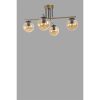 Elegant Metal Chandelier, Gold & Black with Amber Glass Cap, 70 cm Diameter, 40 cm Height, E27 Socket, Max 40W, IP20 | Perfect for Modern Spaces