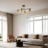 Elegant Amber & Black Chandelier, Metal Body, 70 cm Diameter, 40 cm Height | E27 Socket, Max 40W | Stylish Lighting for Modern Spaces, IP20 Rated