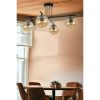 Elegant Amber & Black Chandelier, Metal Body, 70 cm Diameter, 40 cm Height | E27 Socket, Max 40W | Stylish Lighting for Modern Spaces, IP20 Rated