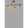 Elegant Amber & Black Chandelier, Metal Body, 70 cm Diameter, 40 cm Height | E27 Socket, Max 40W | Stylish Lighting for Modern Spaces, IP20 Rated