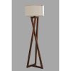 Elegant Walnut Floor Lamp, 150 cm Height, Wooden Body, Fabric Cap, E27 Socket, 40W Max | Stylish Lighting for Modern Living Spaces & Offices