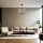 Stylish Chandelier with Metal Body & Bamboo Cap, 45 cm Diameter, Adjustable Height, E27 Socket, Grey & Black | Perfect for Modern Interiors