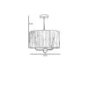 Stylish Chandelier with Metal Body & Bamboo Cap, 45 cm Diameter, Adjustable Height, E27 Socket, Grey & Black | Perfect for Modern Interiors