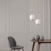 Glam Scandinavian Chandelier, 70 cm Height, 25 cm Diameter | 100% Metal, E27 Socket, White & Copper | Oven Dried Paint, Tumbled Coating, Elegant Design