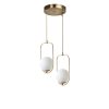 Glam Scandinavian Chandelier, 70 cm Height, 25 cm Diameter | 100% Metal, E27 Socket, White & Copper | Oven Dried Paint, Tumbled Coating, Elegant Design