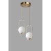 Glam Scandinavian Chandelier, 70 cm Height, 25 cm Diameter | 100% Metal, E27 Socket, White & Copper | Oven Dried Paint, Tumbled Coating, Elegant Design