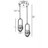 Glam Scandinavian Chandelier, 70 cm Height, 25 cm Diameter | 100% Metal, E27 Socket, White & Copper | Oven Dried Paint, Tumbled Coating, Elegant Design