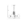 Elegant Metal Chandelier with Glass Cap, 65 cm Diameter, 70 cm Height | E27 Socket, Max 40W | White & Gold Finish, Perfect for Modern Interiors
