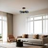Elegant Metal Chandelier, 45 cm Diameter, 30 cm Height | Black & Fume Finish | E27 Socket, Max 40W | Stylish Lighting for Modern Spaces