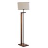 Elegant Walnut Floor Lamp, 165 cm Height | Wooden Body, Fabric Cap, E27 Socket, 40W Max | Stylish Lighting for Modern Home & Office Decor