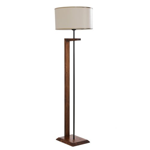 Elegant Walnut Floor Lamp, 165 cm Height | Wooden Body, Fabric Cap, E27 Socket, 40W Max | Stylish Lighting for Modern Home & Office Decor