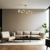 Elegant Amber & Gold Chandelier, Metal Body, 90 cm Length, 15 cm Cap Diameter, E27 Socket, 65 cm Height | Stylish Lighting for Modern Spaces, IP20 Rated