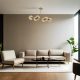 Elegant Amber & Gold Chandelier, Metal Body, 90 cm Length, 15 cm Cap Diameter, E27 Socket, 65 cm Height | Stylish Lighting for Modern Spaces, IP20 Rated