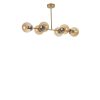 Elegant Amber & Gold Chandelier, Metal Body, 90 cm Length, 15 cm Cap Diameter, E27 Socket, 65 cm Height | Stylish Lighting for Modern Spaces, IP20 Rated