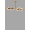 Elegant Amber & Gold Chandelier, Metal Body, 90 cm Length, 15 cm Cap Diameter, E27 Socket, 65 cm Height | Stylish Lighting for Modern Spaces, IP20 Rated