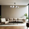 Elegant Black & White Chandelier, Metal Body, 90 cm Length, 65 cm Height, E27 Socket, Max 40W, IP20 | Perfect for Modern Living Spaces & Dining Rooms