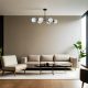 Elegant Black & White Chandelier, Metal Body, 90 cm Length, 65 cm Height, E27 Socket, Max 40W, IP20 | Perfect for Modern Living Spaces & Dining Rooms