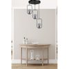 Industrial Scandinavian Chandelier, 70 cm Height, 30 cm Diameter | 100% Metal, Black Finish, E27 Socket, Max 40W | Stylish Lighting for Modern Spaces