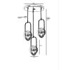 Industrial Scandinavian Chandelier, 70 cm Height, 30 cm Diameter | 100% Metal, Black Finish, E27 Socket, Max 40W | Stylish Lighting for Modern Spaces