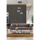 Industrial Scandinavian Chandelier, 70 cm Height, 30 cm Diameter | 100% Metal, Black Finish, E27 Socket, Max 40W | Stylish Lighting for Modern Spaces