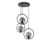 Industrial Scandinavian Chandelier, 70 cm Height, 30 cm Diameter | 100% Metal, Black Finish, E27 Socket, Max 40W | Stylish Lighting for Modern Spaces