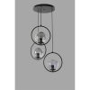 Industrial Scandinavian Chandelier, 70 cm Height, 30 cm Diameter | 100% Metal, Black Finish, E27 Socket, Max 40W | Stylish Lighting for Modern Spaces