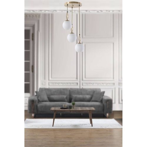 Elegant Scandinavian Chandelier, 70 cm Height, 30 cm Diameter | 100% Metal, E27 Socket, Oven Dried Paint, Tumbled Coating | Glamorous White Design