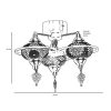Elegant Oriental Chandelier, Metal Body with Glass Cap, 44 cm Length, 25/50 cm Diameter, E27 Socket Max 40W | Traditional Tiffany Design for Home Decor