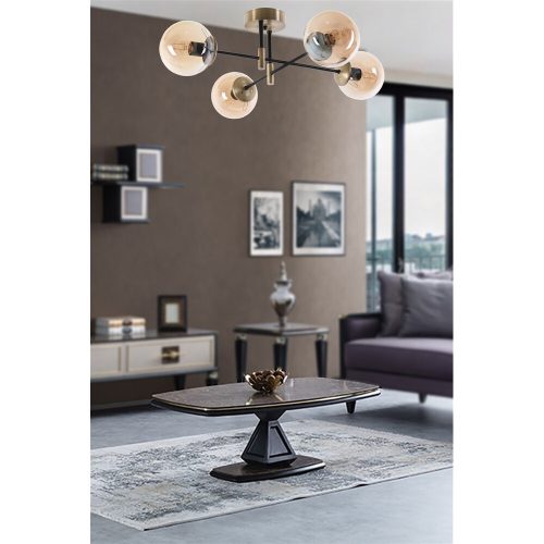 Modern Copper Chandelier, 65 cm Diameter, 35 cm Height | 100% Metal, E27 Socket, Oven Dried Paint, Tumbled Coating | Glam & Scandinavian Design