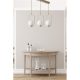 Elegant Scandinavian Chandelier, 55 cm Length, 70 cm Height | 100% Metal, Adjustable, White & Copper | Perfect for Glam Home Décor