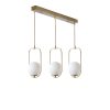 Elegant Scandinavian Chandelier, 55 cm Length, 70 cm Height | 100% Metal, Adjustable, White & Copper | Perfect for Glam Home Décor
