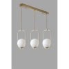 Elegant Scandinavian Chandelier, 55 cm Length, 70 cm Height | 100% Metal, Adjustable, White & Copper | Perfect for Glam Home Décor