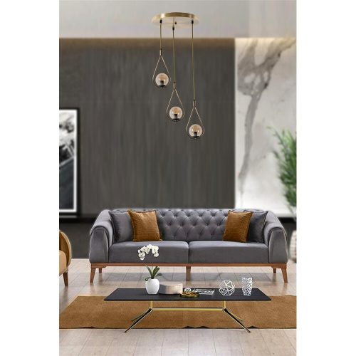 Glam Scandinavian Chandelier, 70 cm Height, 30 cm Diameter | 100% Metal, Copper Finish, E27 Socket, Max 40W | Elegant Lighting for Modern Spaces