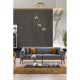 Glam Scandinavian Chandelier, 70 cm Height, 30 cm Diameter | 100% Metal, Copper Finish, E27 Socket, Max 40W | Elegant Lighting for Modern Spaces