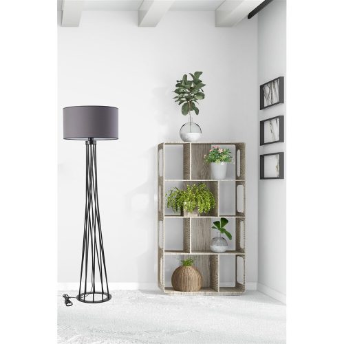 Industrial Floor Lamp, Dark Grey, 160 cm Height, 45 cm Shade | 100% Metal, E27 Socket, Oven Dried Paint | Stylish Lighting for Modern Spaces