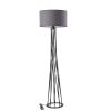 Industrial Floor Lamp, Dark Grey, 160 cm Height, 45 cm Shade | 100% Metal, E27 Socket, Oven Dried Paint | Stylish Lighting for Modern Spaces