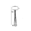 Industrial Floor Lamp, Dark Grey, 160 cm Height, 45 cm Shade | 100% Metal, E27 Socket, Oven Dried Paint | Stylish Lighting for Modern Spaces