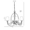 Elegant Adjustable Chandelier, Metal Body, 60 cm Diameter, 60-90 cm Height | E14 Socket, Max 40W | American Traditional & Glam Design for Stylish Spaces